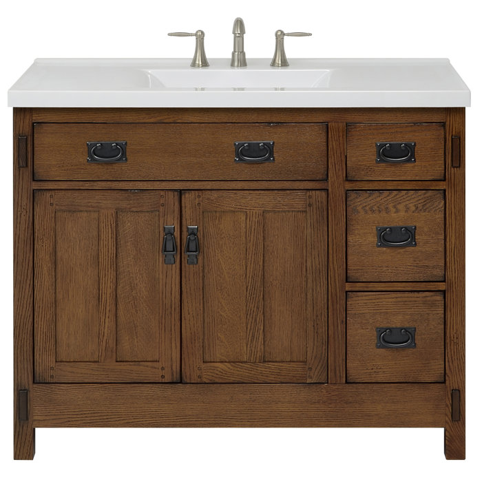 Sagehill American Craftsman 42" Single Bathroom Vanity Base Only in Rich Amber | Wayfair